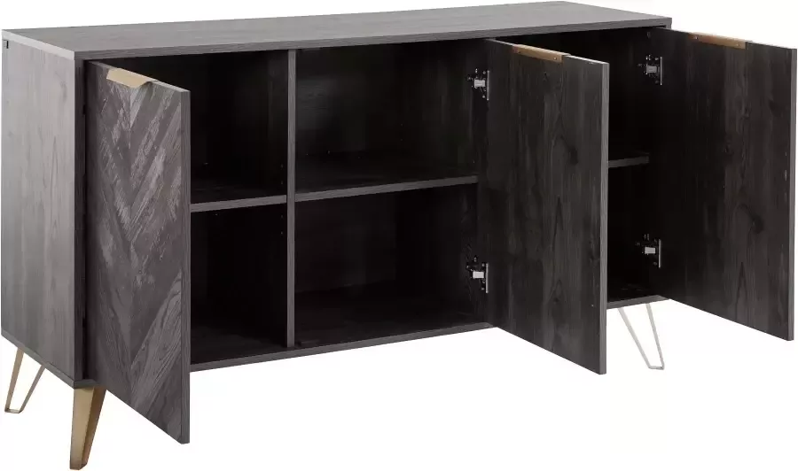 Leonique Dressoir Nanterie in een chique hout-look exclusief visgraatmotief breedte 133 cm - Foto 7