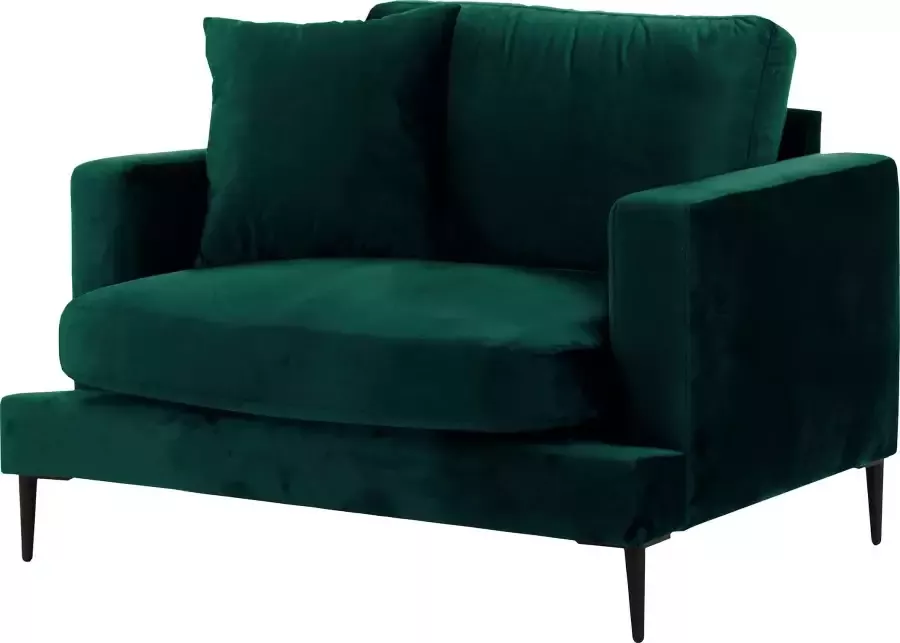 Leonique Fauteuil Cozy Loungesessel met metalen poten en sierkussen - Foto 4