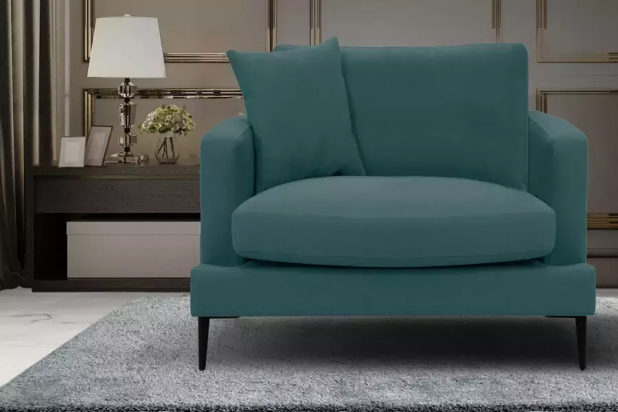 Leonique Fauteuil COZY met metalen poten en sierkussen - Foto 5