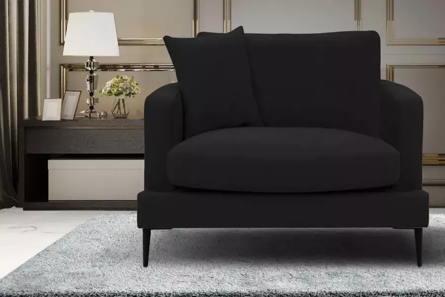 Leonique Fauteuil COZY met metalen poten en sierkussen - Foto 5