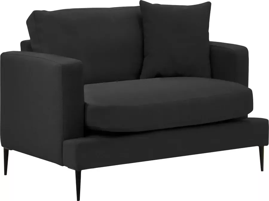 Leonique Fauteuil Cozy Loungesessel met metalen poten en sierkussen - Foto 3