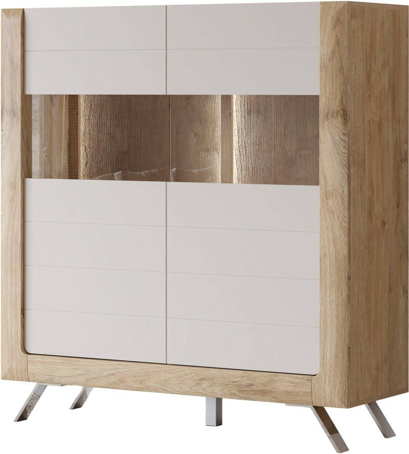 Leonique Highboard Kasai Hoogte 136 5 cm 2 deuren met glasinzet - Foto 3