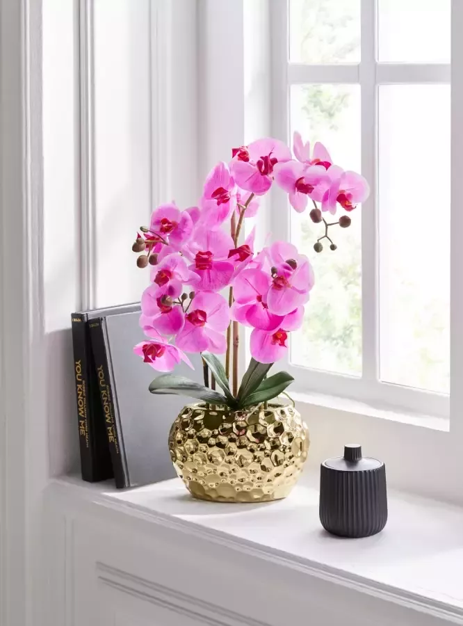 Leonique Kunstplant Orchidee Kunstorchidee in een pot (1 stuk) - Foto 3