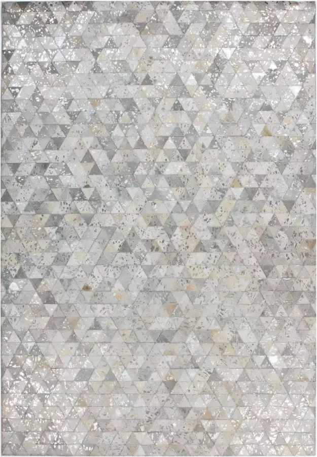 Leonique Leren vloerkleed Amir Laagpolig vloerkleed driehoekmotief grafisch design natuurproduct - Foto 1