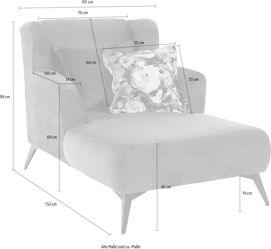 INOSIGN Loveseat Baggio Mega fauteuil voor comfort en ontspanning tijdloos en modern