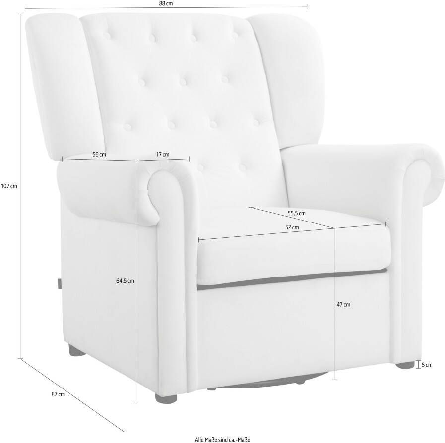 Leonique Draaibare fauteuil Lillyse Ohrensessel mit Schaukelfunktion Wohnzimmer Draaibaar met schommelfunctie (1 stuk) - Foto 1