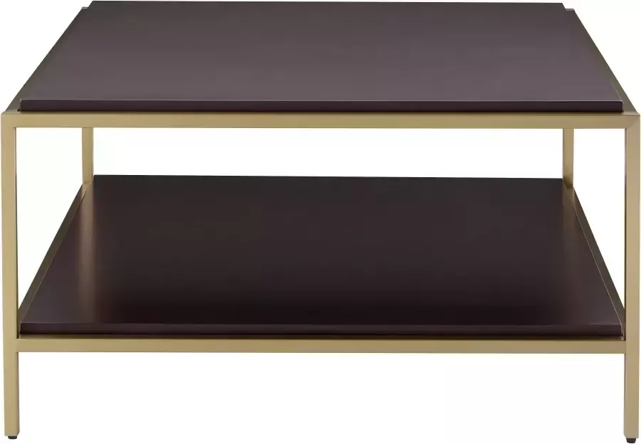 Leonique Salontafel Cherlen met twee planken en goudkleurig frame vierkant - Foto 3
