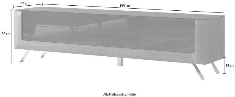 Leonique Tv-meubel Kasai Breedte 199 cm met 1 lade en 2 deuren - Foto 2