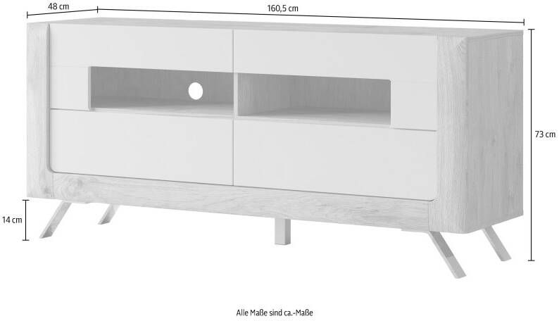 Leonique Tv-meubel Kasai Breedte 160 5 cm met 2 laden - Foto 4