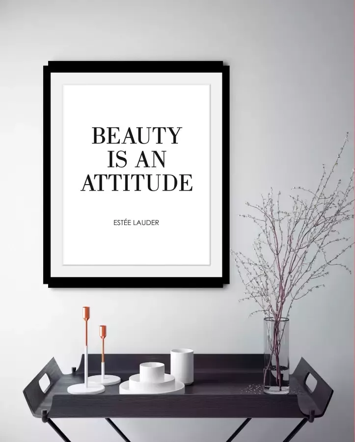 Leonique Wanddecoratie Zitat Estée Lauder HD premium posterdruk incl. houten lijst - Foto 1