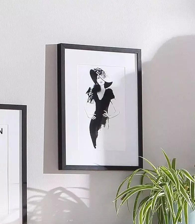 Leonique Wanddecoratie Skizze Hollywood HD premium posterdruk incl. houten lijst