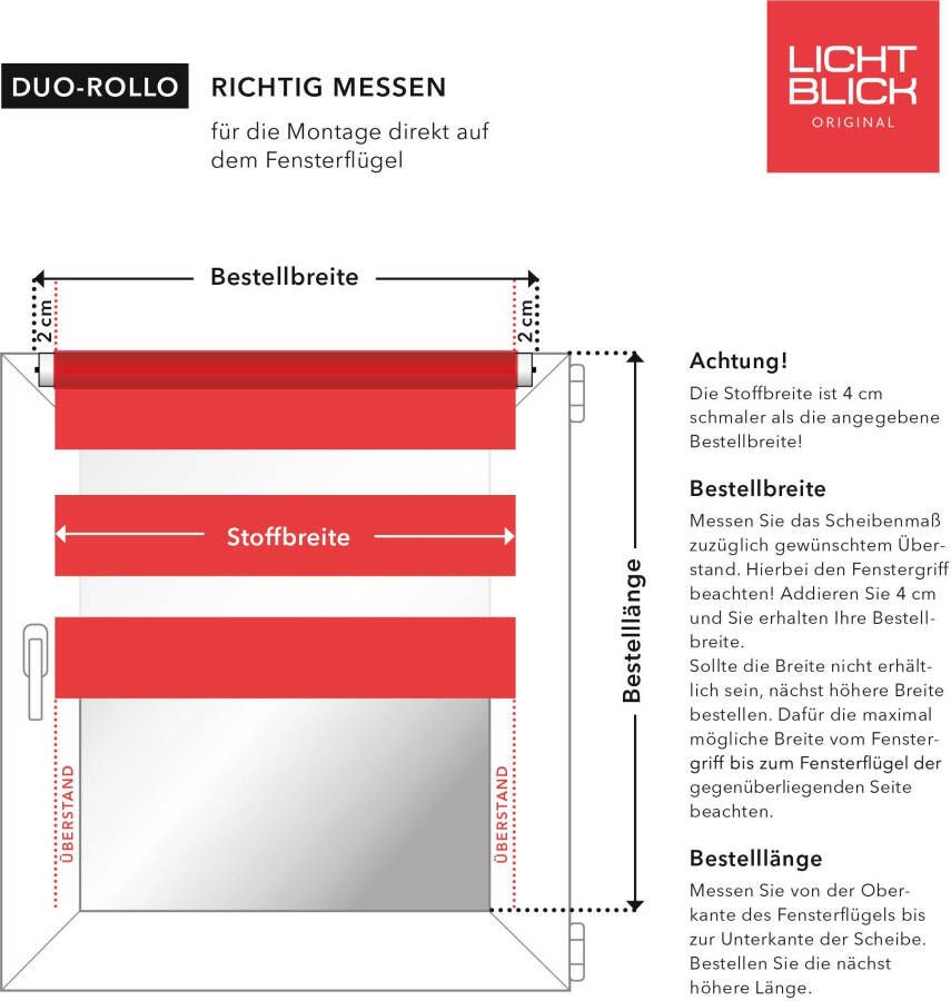 LICHTBLICK Duo-rolgordijn Duo rolgordijn motief blaadjes (1 stuk) - Foto 4