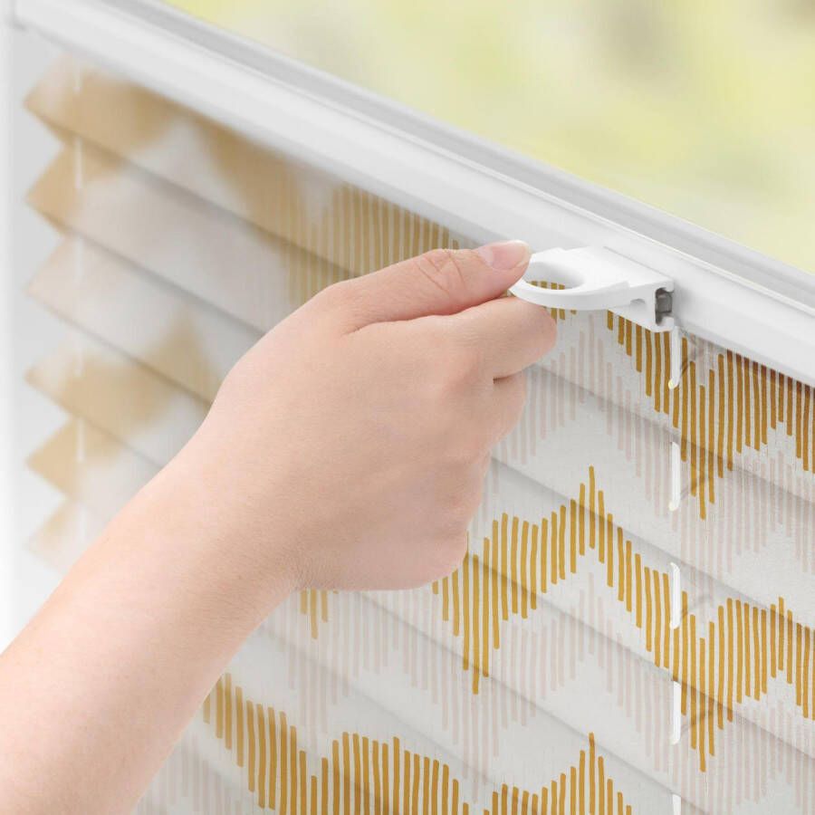 LICHTBLICK Plissé Klemmfix zonder boren ondoorzichtig boho Zig Zag geel (1 stuk)