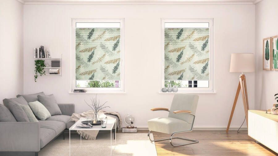 LICHTBLICK Plissé Klemmfix zonder boren ondoorzichtig Fir Branches groen (1 stuk) - Foto 4