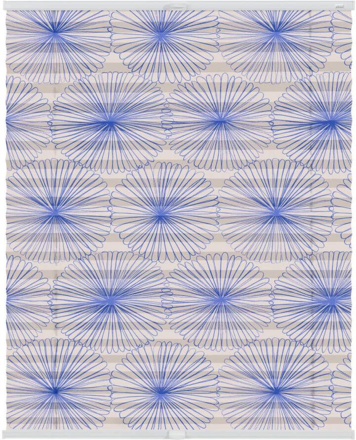 LICHTBLICK Plissé Klemmfix zonder boren ondoorzichtig flower wheel blauw (1 stuk) - Foto 3