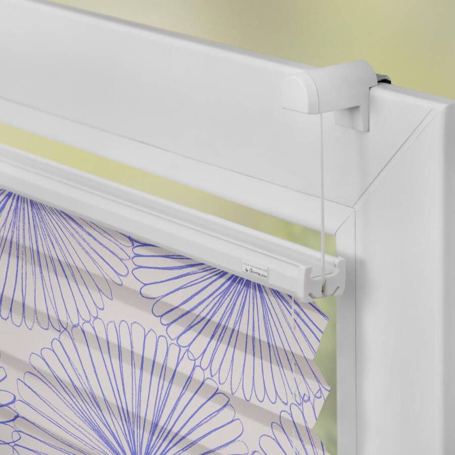 LICHTBLICK Plissé Klemmfix zonder boren ondoorzichtig flower wheel blauw (1 stuk) - Foto 2