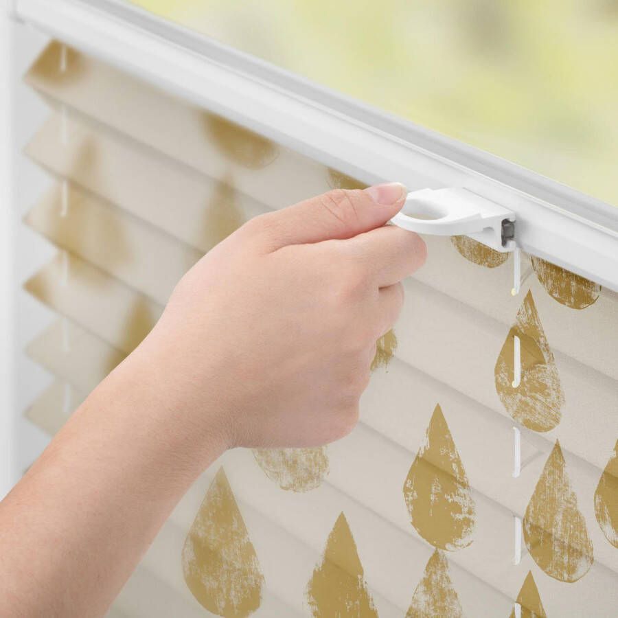 LICHTBLICK Plissé Klemmfix zonder boren ondoorzichtig golden drops goudkleur (1 stuk) - Foto 2