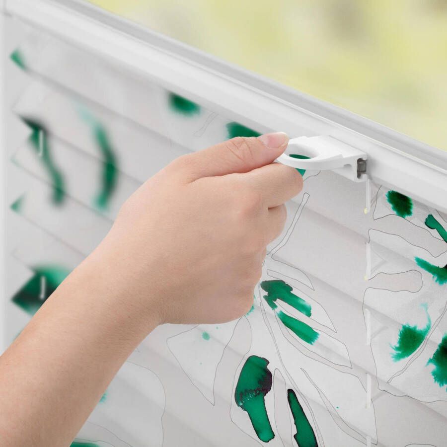 LICHTBLICK Plissé Klemmfix zonder boren ondoorzichtig gatenplant groen (1 stuk) - Foto 2