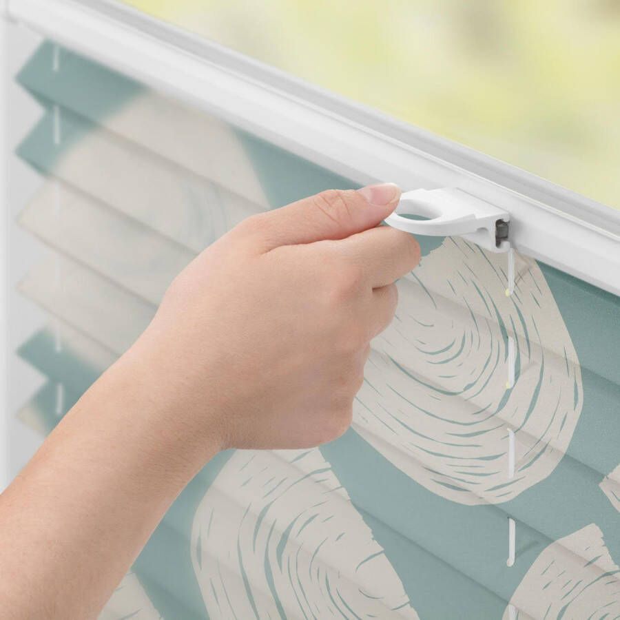 LICHTBLICK Plissé Klemmfix zonder boren ondoorzichtig Moving rainbow groen (1 stuk) - Foto 2