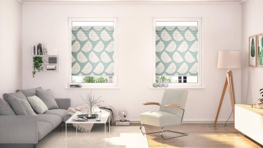 LICHTBLICK Plissé Klemmfix zonder boren ondoorzichtig Moving rainbow groen (1 stuk) - Foto 4