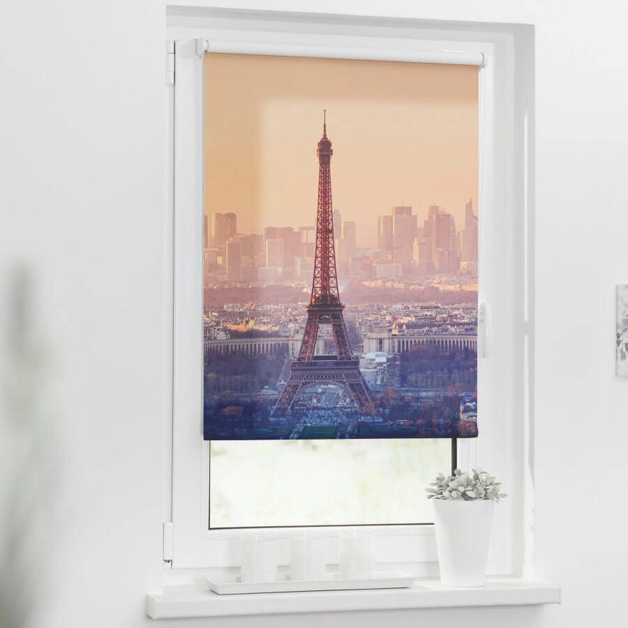 LICHTBLICK Rolgordijn met zijbediening Klemmfix motief Eiffeltoren (1 stuk) - Foto 1