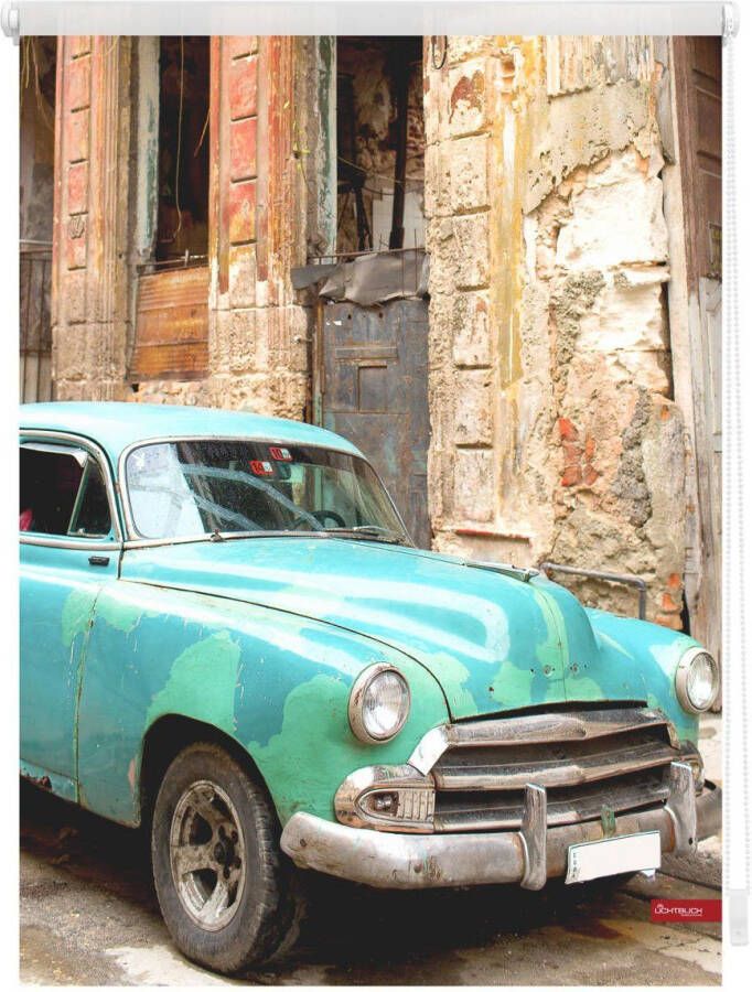 LICHTBLICK Rolgordijn met zijbediening Rolgordijn Klemmfix zonder boren verduistering Cuba turquoise bruin (1 stuk) - Foto 5