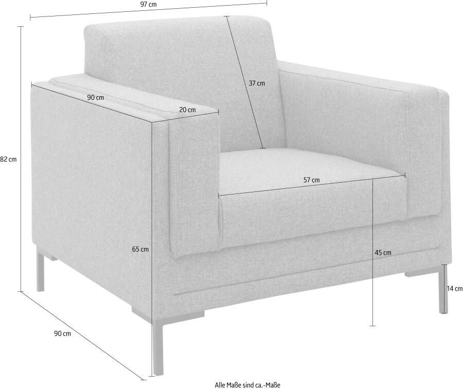 LOOKS BY WOLFGANG JOOP Fauteuil LOOKS VII heldere lijnen chic design - Foto 2