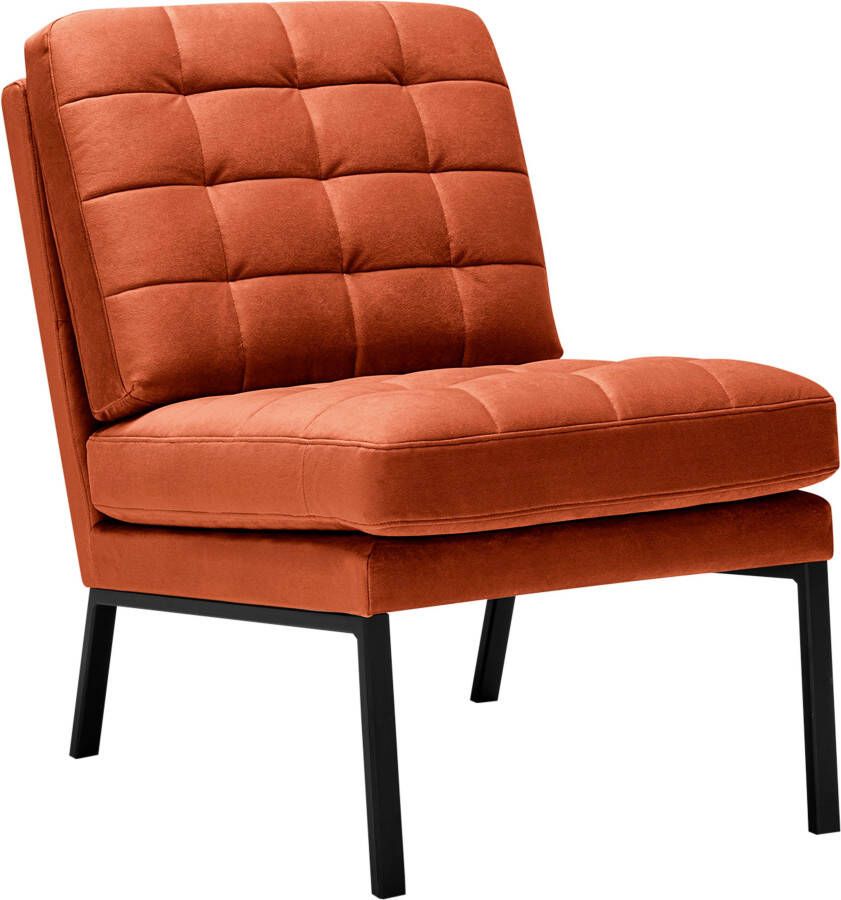 Lovi Fauteuil Chilli Zwart onderstel strakke vormen met zacht gewatteerde kussens