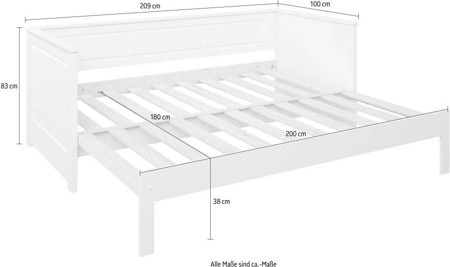 Lüttenhütt Functioneel ledikant " ERIK " TOPSELLER! Dagbed Gastbed Kinderbed Massief hout (Vuren) - Foto 5