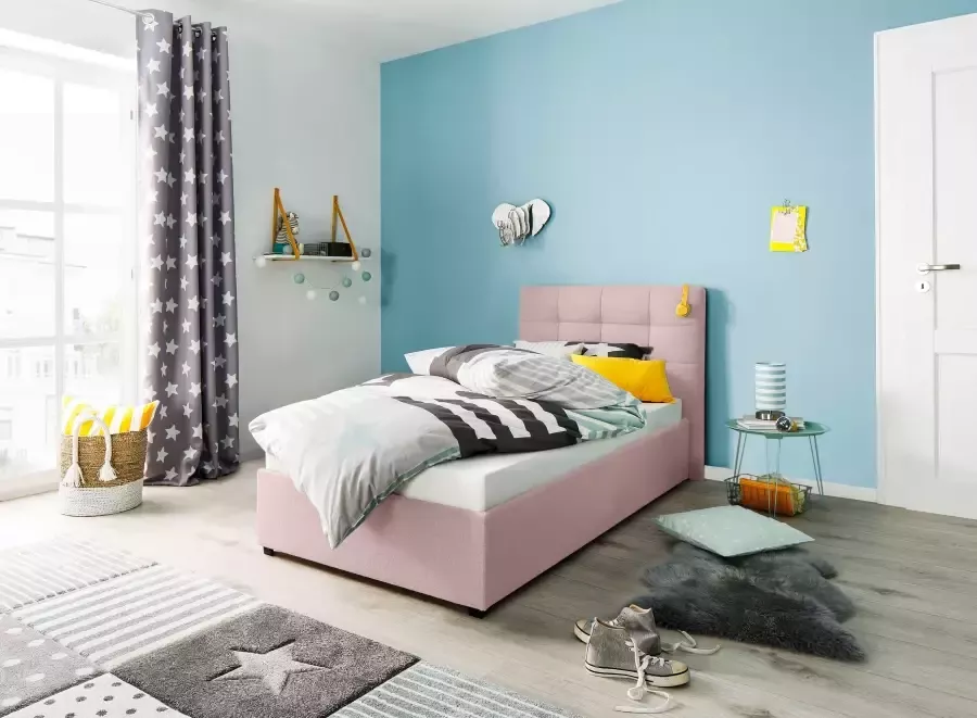 Lüttenhütt Gestoffeerd bed Endres met bedkist naar keuze zonder matras lattenbodem of incl. matras - Foto 13