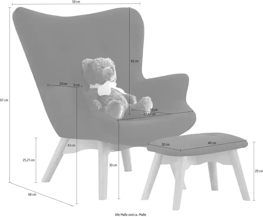 Home affaire Fauteuil Duca mini in een kleine versie voor kinderen - Foto 2
