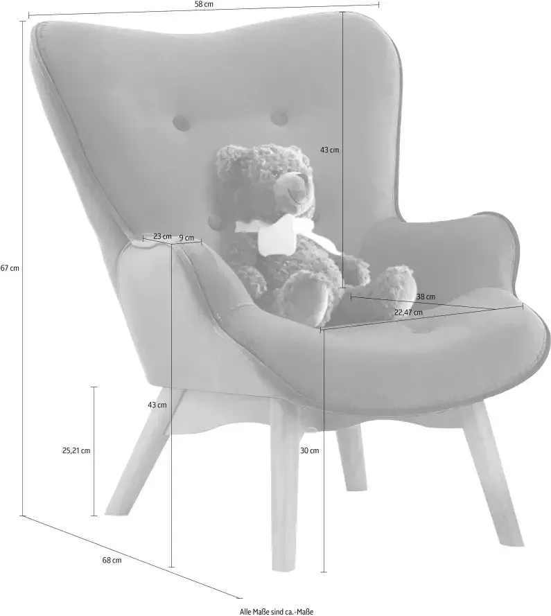 Home affaire Fauteuil Duca mini in een kleine versie voor kinderen - Foto 2