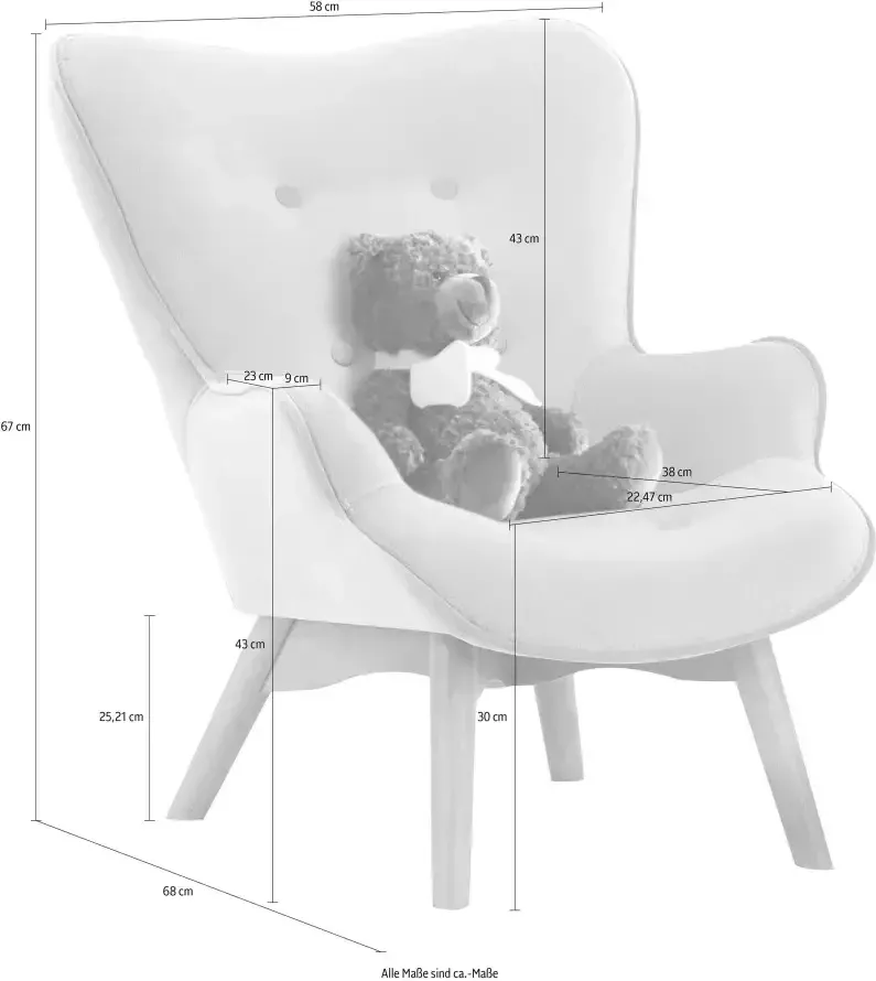 Home affaire Fauteuil Duca mini in een kleine versie voor kinderen - Foto 3