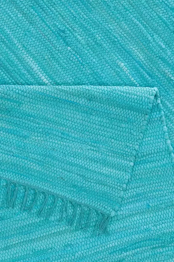 My home Vloerkleed Paul Omkeerbaar tapijt uni handgeweven met franjes 100% katoen loper - Foto 2