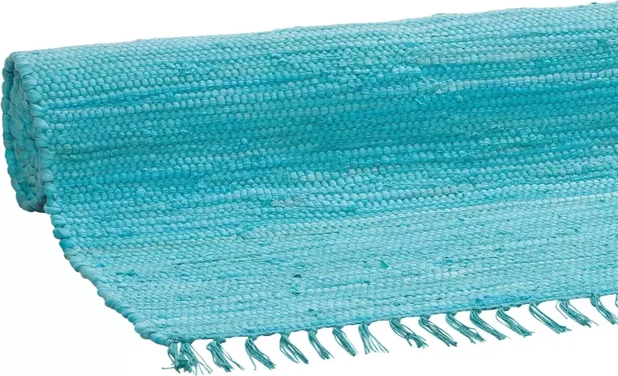 My home Vloerkleed Paul Omkeerbaar tapijt uni handgeweven met franjes 100% katoen loper - Foto 4