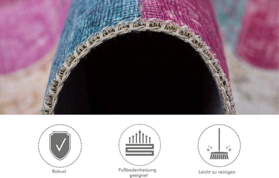 LUXOR living Vloerkleed Prima 2 Korte pool patchwork motief vintage-design woonkamer - Foto 8