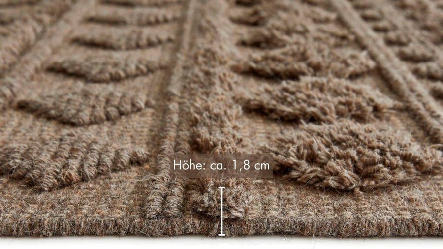LUXOR living Wollen kleed Hägga Handgeweven vloerkleed zuivere wol met de hand geweven reliëfstructuur - Foto 7