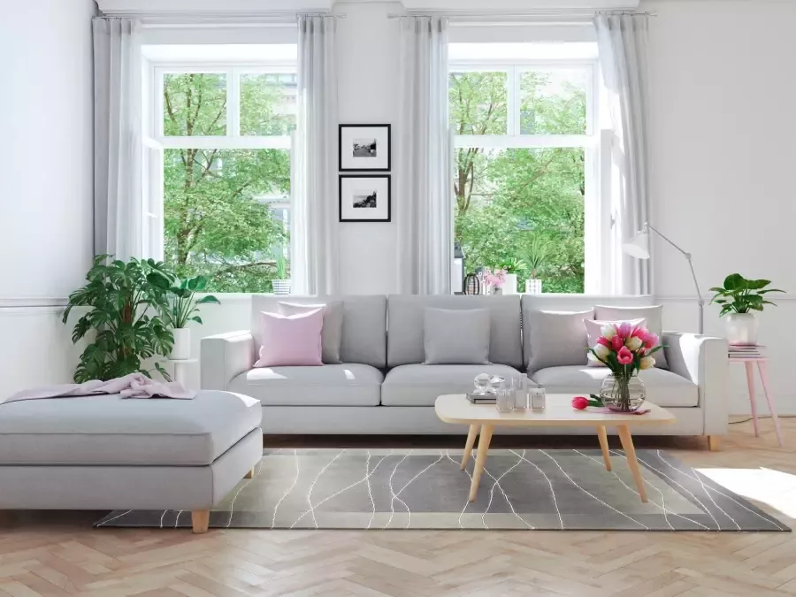 LUXOR living Wollen kleed LINEO Nepal tapijt 100% wol handgeknoopt met bies