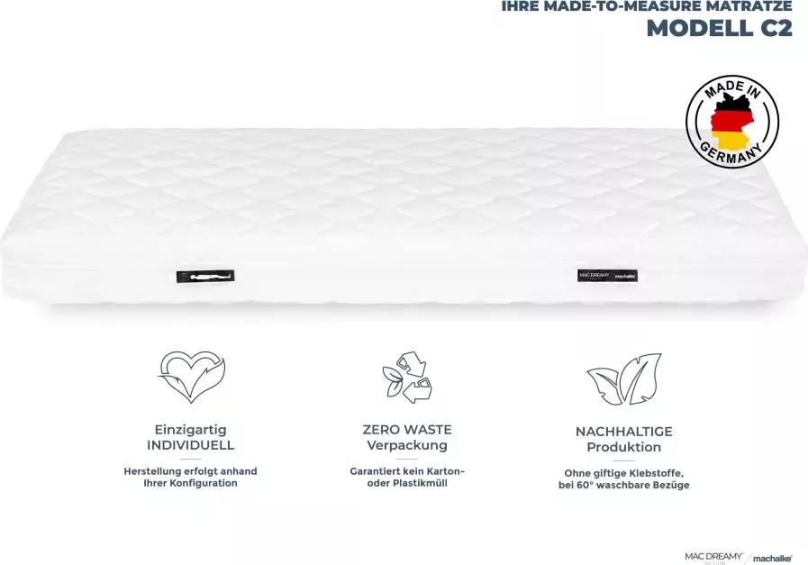Machalke Koudschuimmatras Mac Dreamy de Luxe Premium matras in verschillende afmetingen luxueuze tweezijdig te gebruiken matras hoogte 20 cm - Foto 7