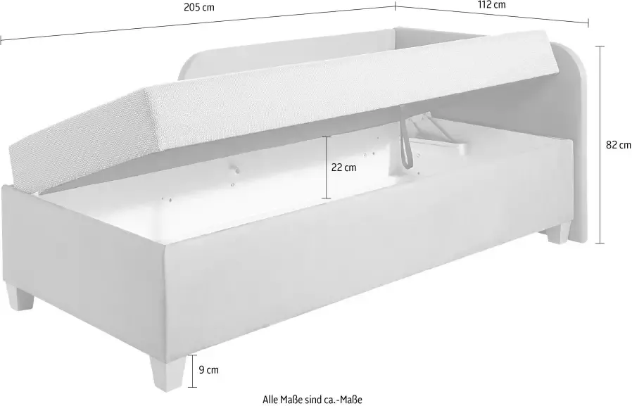 Maintal Bed Aolana met bedkist in 2 breedten binnenvering- of bonell-matras ter keuze - Foto 2