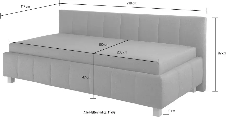 Maintal Bed Mailo met bedkist in 3 breedten binnenvering- of bonell-matras ter keuze - Foto 6