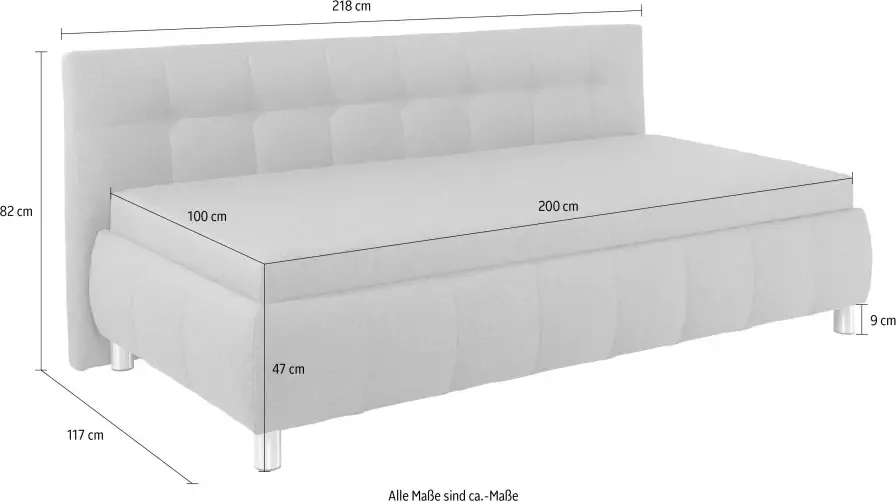 Maintal Bed Malea met bedkist in 3 breedten binnenvering- of bonell-matras ter keuze - Foto 4