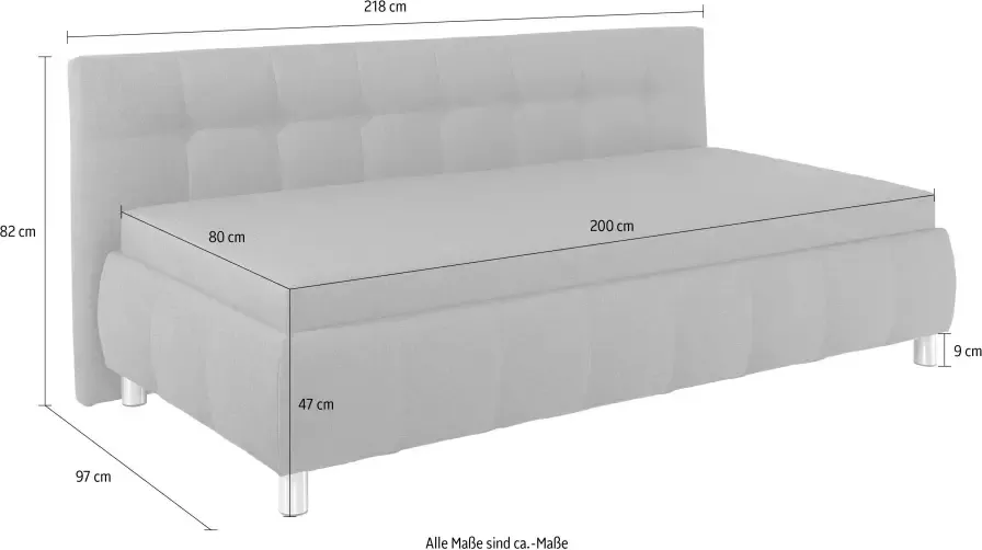 Maintal Bed Malea met bedkist in 3 breedten binnenvering- of bonell-matras ter keuze - Foto 5