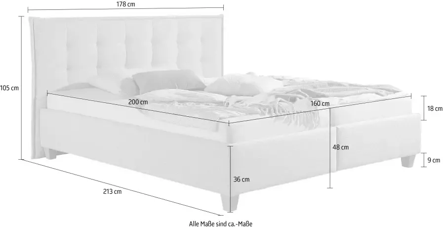 Maintal Gestoffeerd bed inclusief bedkist - Foto 9