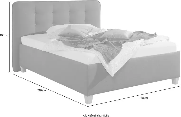 Maintal Gestoffeerd bed inclusief bedkist - Foto 7