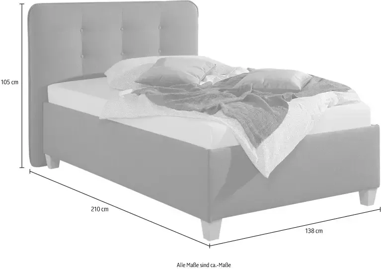 Maintal Gestoffeerd bed inclusief bedkist