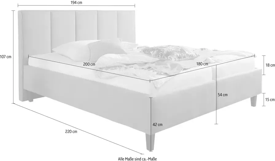 Maintal Gestoffeerd bed inclusief bedkist - Foto 7