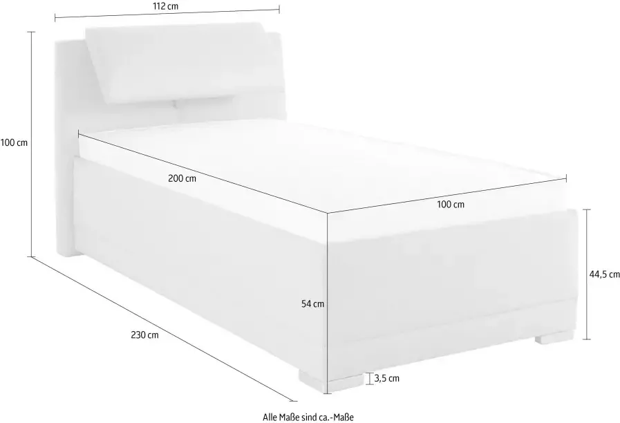 Maintal Gestoffeerd bed Oderzo met bedkist verstelbare hoofdsteun matrassen in h2 of h3 ter keuze - Foto 4