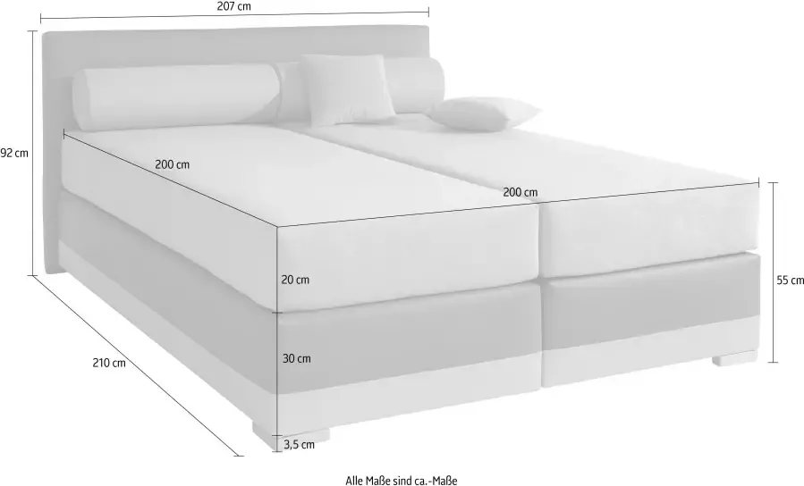 Maintal Boxspring Lago in 3 verschillende matrassoorten h2 of h3 - Foto 1