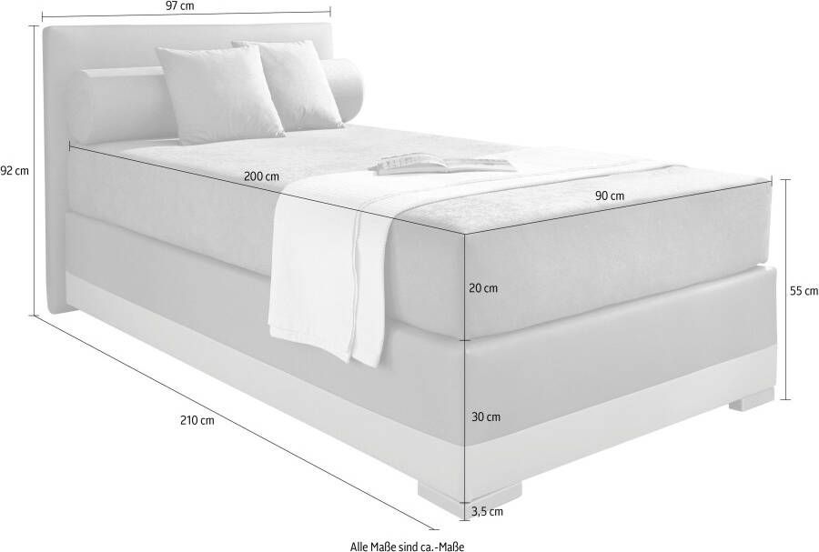 Maintal Boxspring Lago in 3 verschillende matrassoorten h2 of h3 - Foto 1